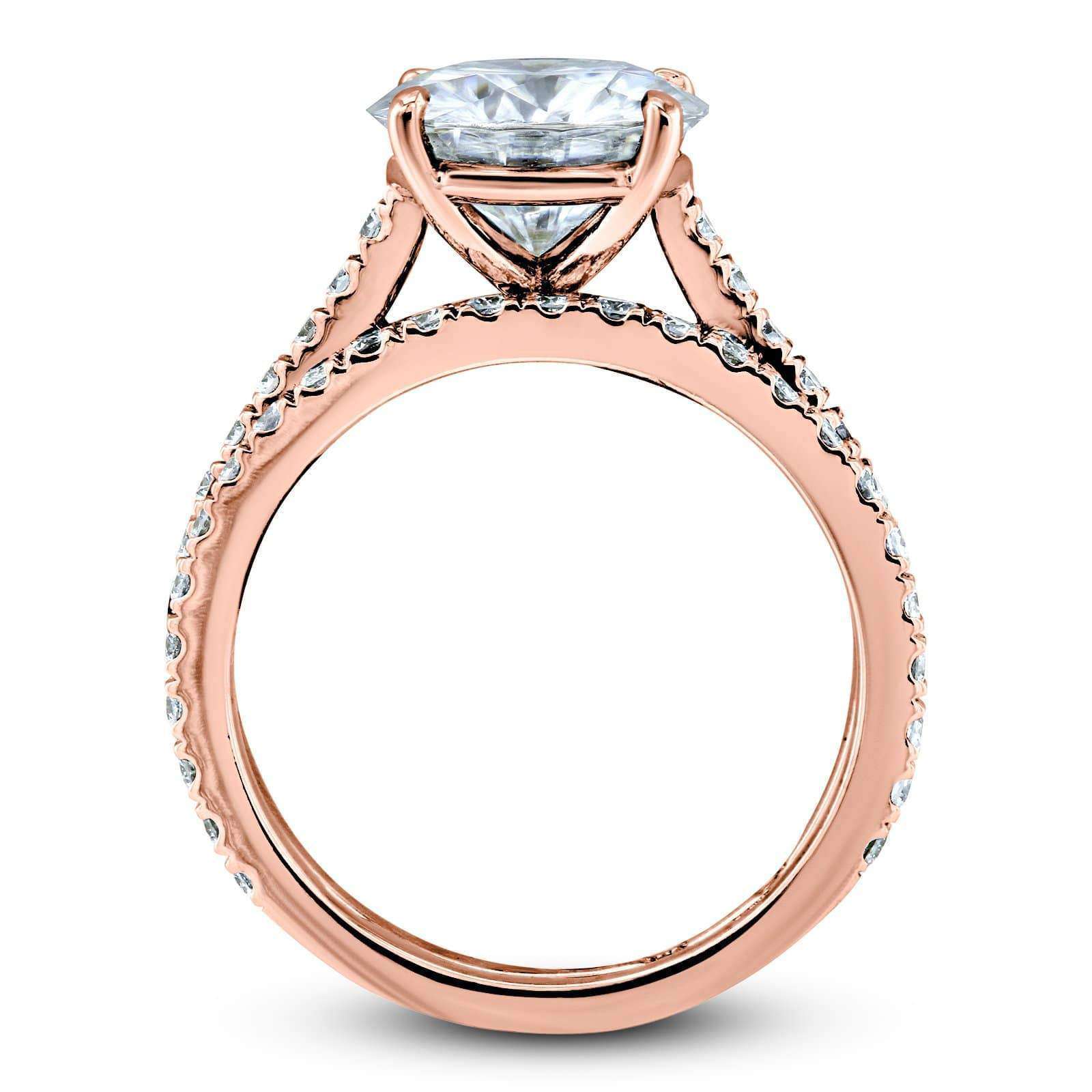 Kobelli Basket Cathedral 9mm Moissanite and Diamond Rings 14k Rose Gold