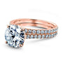 Kobelli Basket Cathedral 9mm Moissanite and Diamond Rings 14k Rose Gold