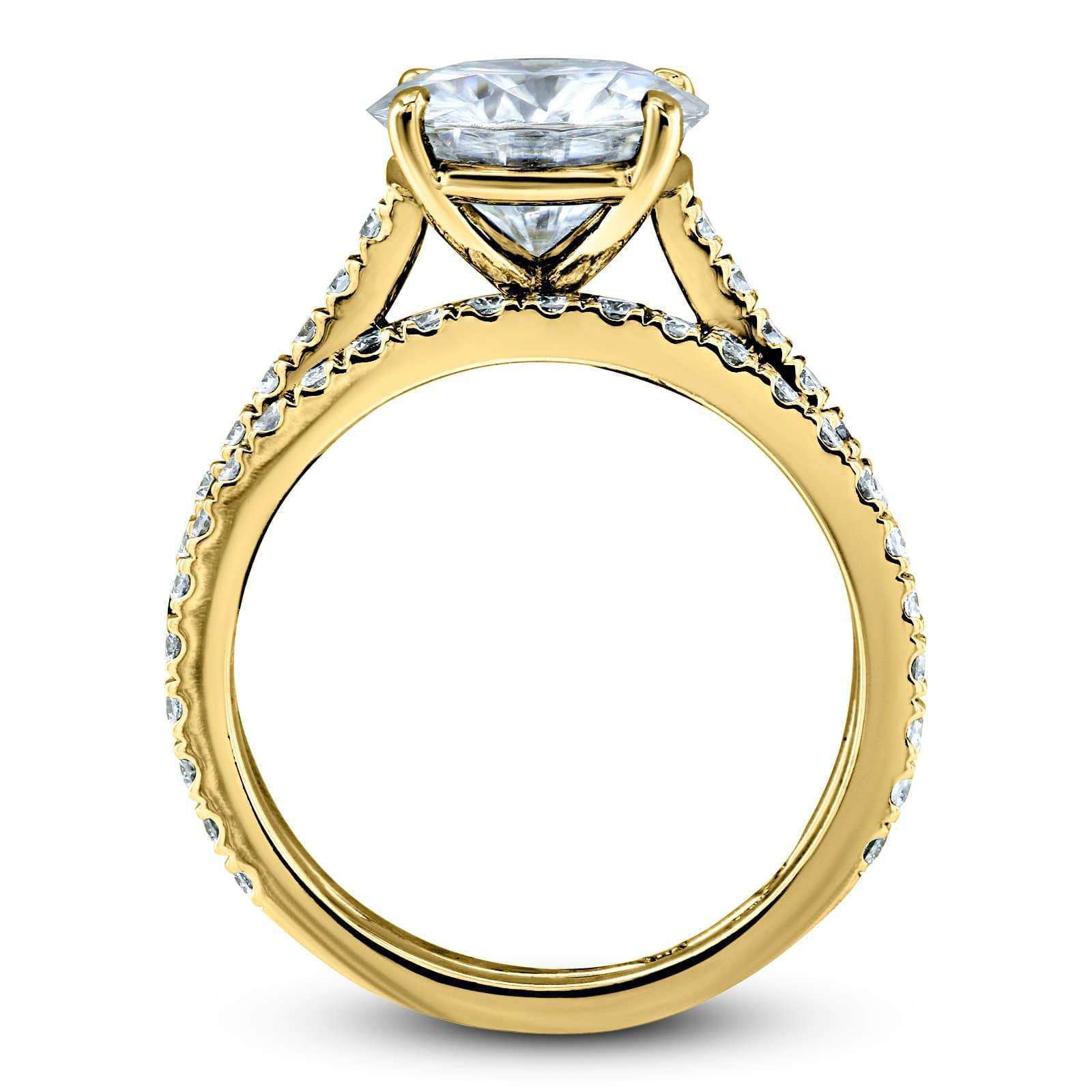 Kobelli Basket Cathedral 9mm Moissanite and Diamond Rings 14k Yellow Gold
