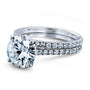 Kobelli Basket Cathedral 9mm Moissanite and Diamond Rings 14k White Gold (HI/VS, GH/I)