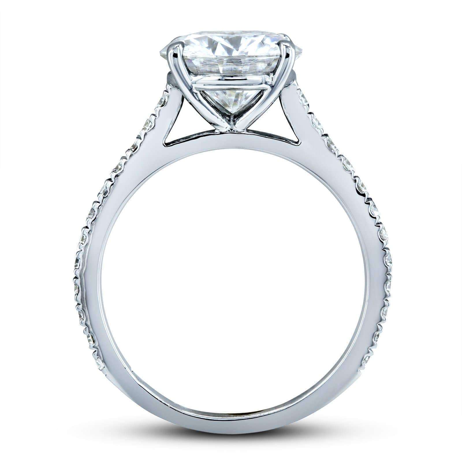 Kobelli Basket Cathedral 9mm Moissanite and Diamond Ring 14k White Gold (HI/VS, GH/I)