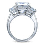 Kobelli 6 3/4 Carats Radiant Moissanite 3-Stone Statement Ring 14k White Gold