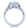 Kobelli Forever One Moissanite and Diamond Vintage Floral Bridal Rings Set 1 1/2 CTW 14k White Gold (DEF/VS, GH/I)