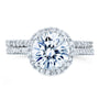 Kobelli Round Brilliant Moissanite and Diamond Halo Bridal Wedding Rings Set 2 1/3 CTW 14k White Gold (DEF/VS, GH/I)