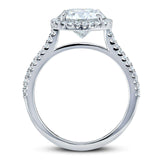 Kobelli Round Brilliant Forever One Halo-Verlobungsring mit Moissanit und Diamant, 2 1/6 CTW, 14 Karat Weißgold (DEF/VS, GH/I)