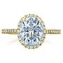 Kobelli Forever One Oval Moissanite and Diamond Halo Engagement Ring 2 1/4 CTW 14k Yellow Gold (DEF/VS, GH/I)