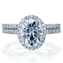 Kobelli Oval Forever One Moissanite and Diamond Halo Bridal Rings Set 2 3/8 CTW 14k White Gold (DEF/VS, GH/I)