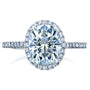 Kobelli Forever One Oval Moissanite and Diamond Halo Engagement Ring 2 1/4 CTW 14k White Gold (DEF/VS, GH/I)