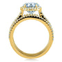 Kobelli Oval Moissanite and Diamond Halo 3-Piece Bridal Rings Set 2 1/2 CTW 14k Yellow Gold (DEF/VS, GH/I)