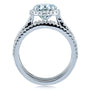 Kobelli Oval Moissanite and Diamond Halo 3-Piece Bridal Rings Set 2 1/2 CTW 14k White Gold (DEF/VS, GH/I)
