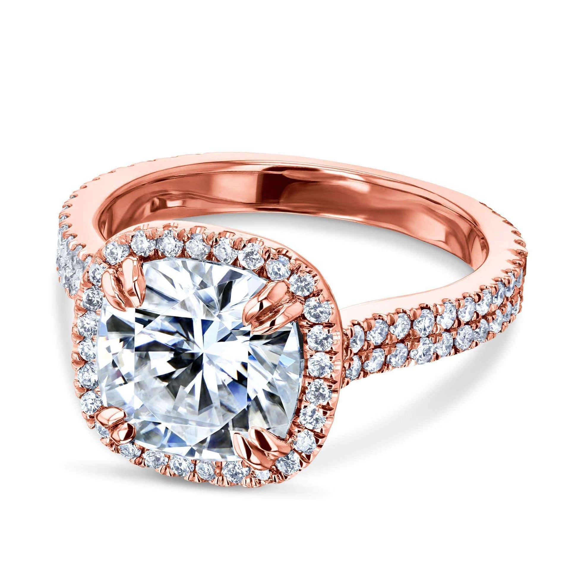 Kobelli 2.8ct Forever One Moissanite Ring & Diamond Head Halo 14k Gold MZFO62647CU-E/4.5R