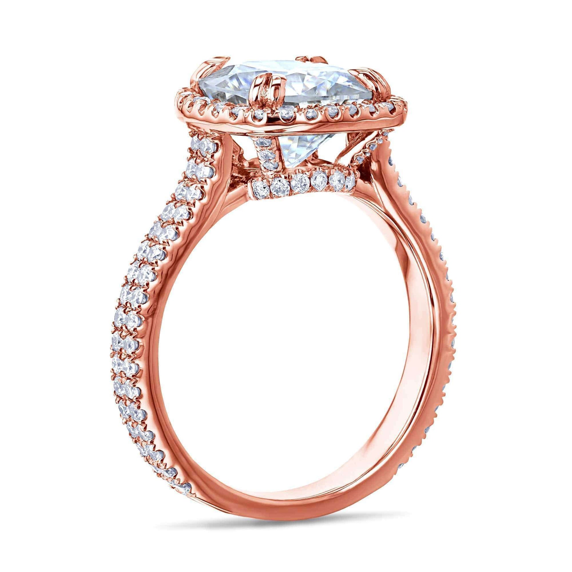 Kobelli 2.8ct Forever One Moissanite Ring & Diamond Head Halo 14k Gold