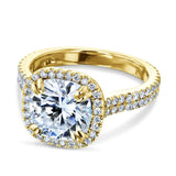 Kobelli 2,8 quilates para sempre um anel de moissanite e cabeça de diamante halo ouro 14k mzfo62647cu-e/4,5y