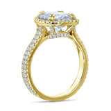 Kobelli 2.8ct Forever One Moissanite Ring & Diamond Head Halo 14k Gold