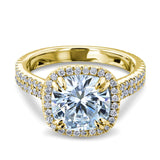 Kobelli 2,8 karat moissanite ring & diamanthoved halo 14 karat guld