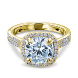Kobelli 2.8ct forever en moissanite ring & diamanthuvud halo 14k guld