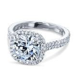 Kobelli 2.8ct forever one moissanite ring & diamanthuvud halo 14k guld mzfo62647cu-e/4.5w