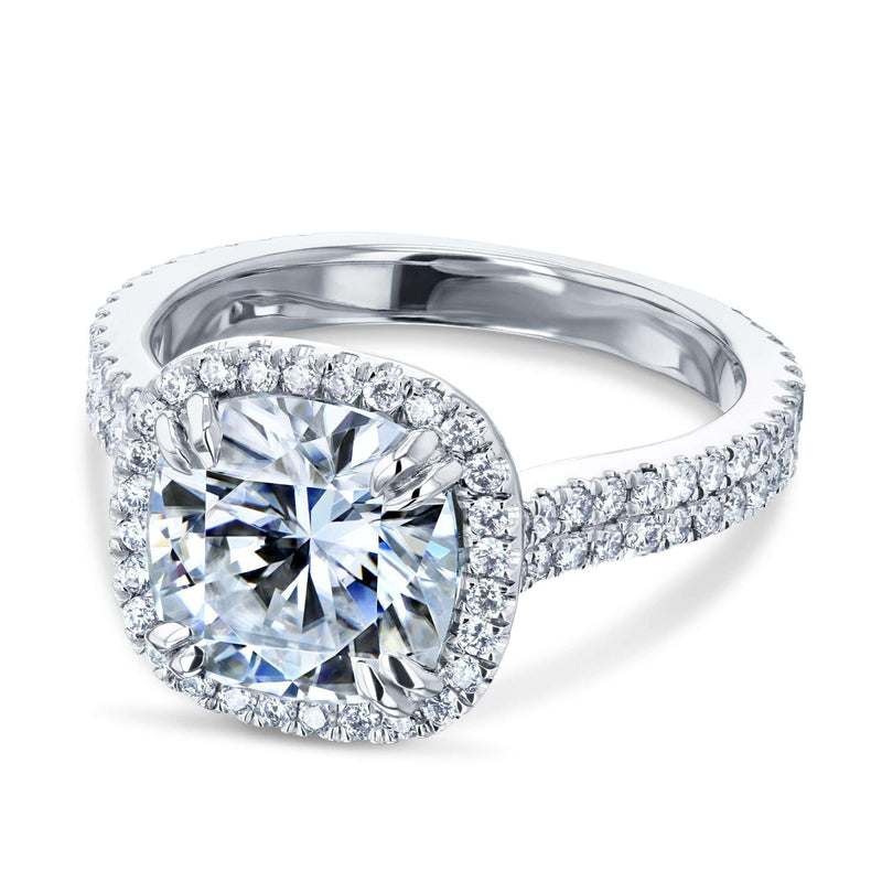 Kobelli 2.8ct forever one moissanite ring & diamanthoved halo 14k guld mzfo62647cu-e/4.5w
