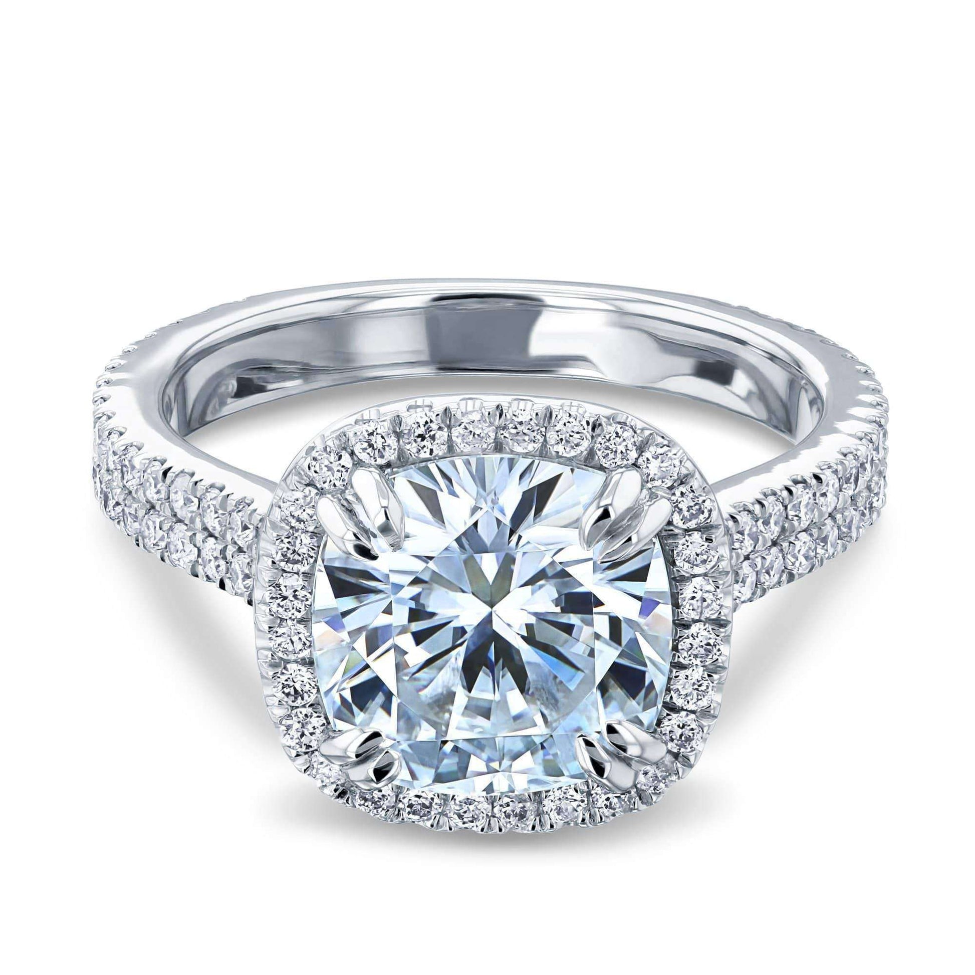 Kobelli 2.8ct Forever One Moissanite Ring & Diamond Head Halo 14k Gold