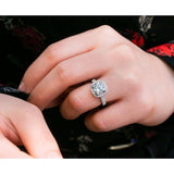 Kobelli 2,8 karat for alltid en moissanitt ring & diamanthode halo 14k gull