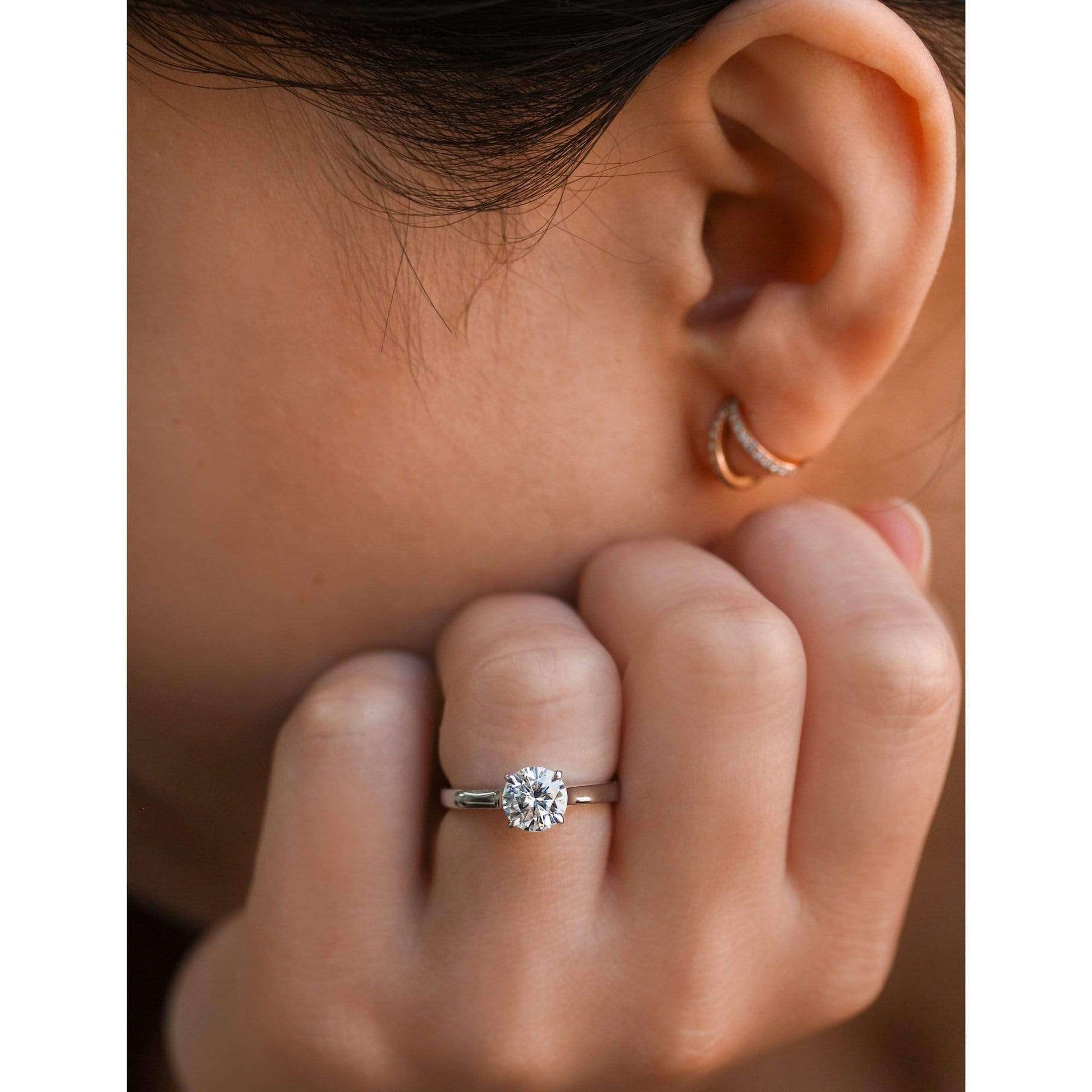 Kobelli 1ct Round Moissanite Volutes W-Head Ring
