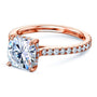 Kobelli 2ct Cushion Moissanite Drop Halo Ring