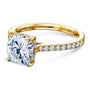 Kobelli 2ct Cushion Moissanite Drop Halo Ring