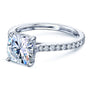 Kobelli 2ct Cushion Moissanite Drop Halo Ring