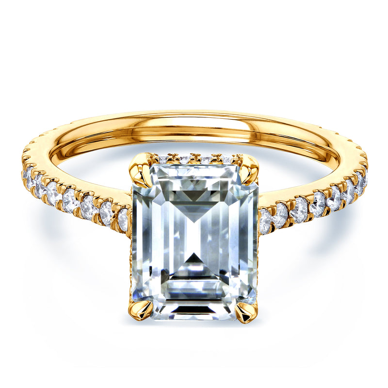Kobelli 2.4 CT Emerald Moissanite Drop Halo Engagement Ring