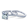 Kobelli 2.4 CT Emerald Moissanite Drop Halo Bridal Set 