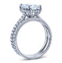 Kobelli 2.4 CT Emerald Moissanite Drop Halo Bridal Set 