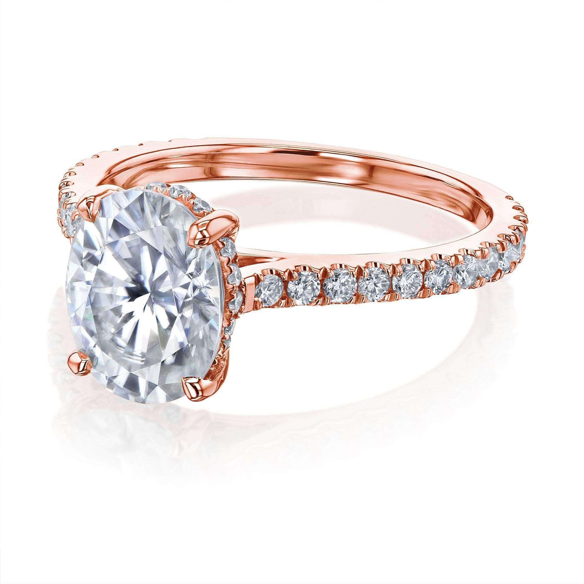 Kobelli 2.1ct Oval Moissanite Drop Halo Ring