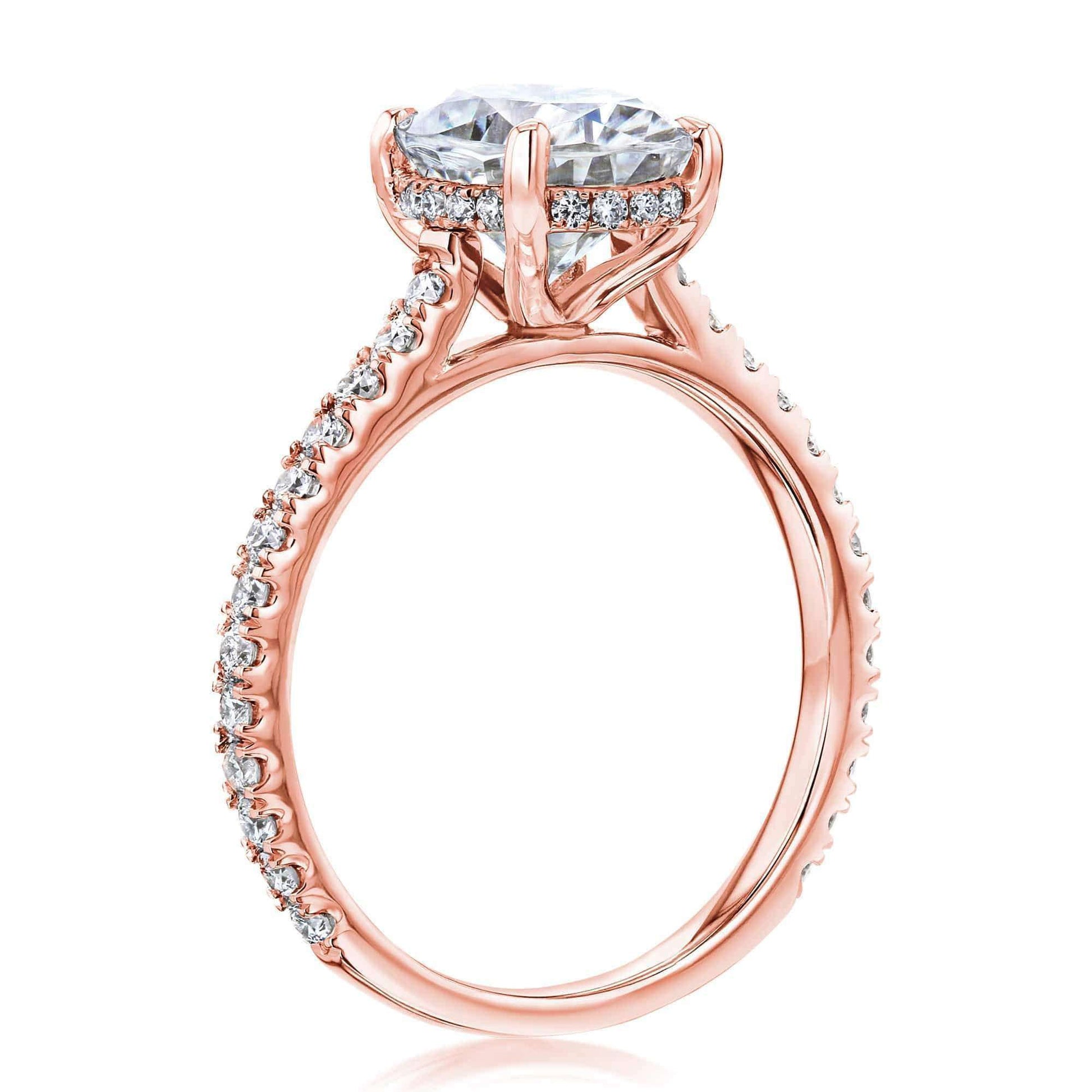 Kobelli 2.1ct Oval Moissanite Drop Halo Ring