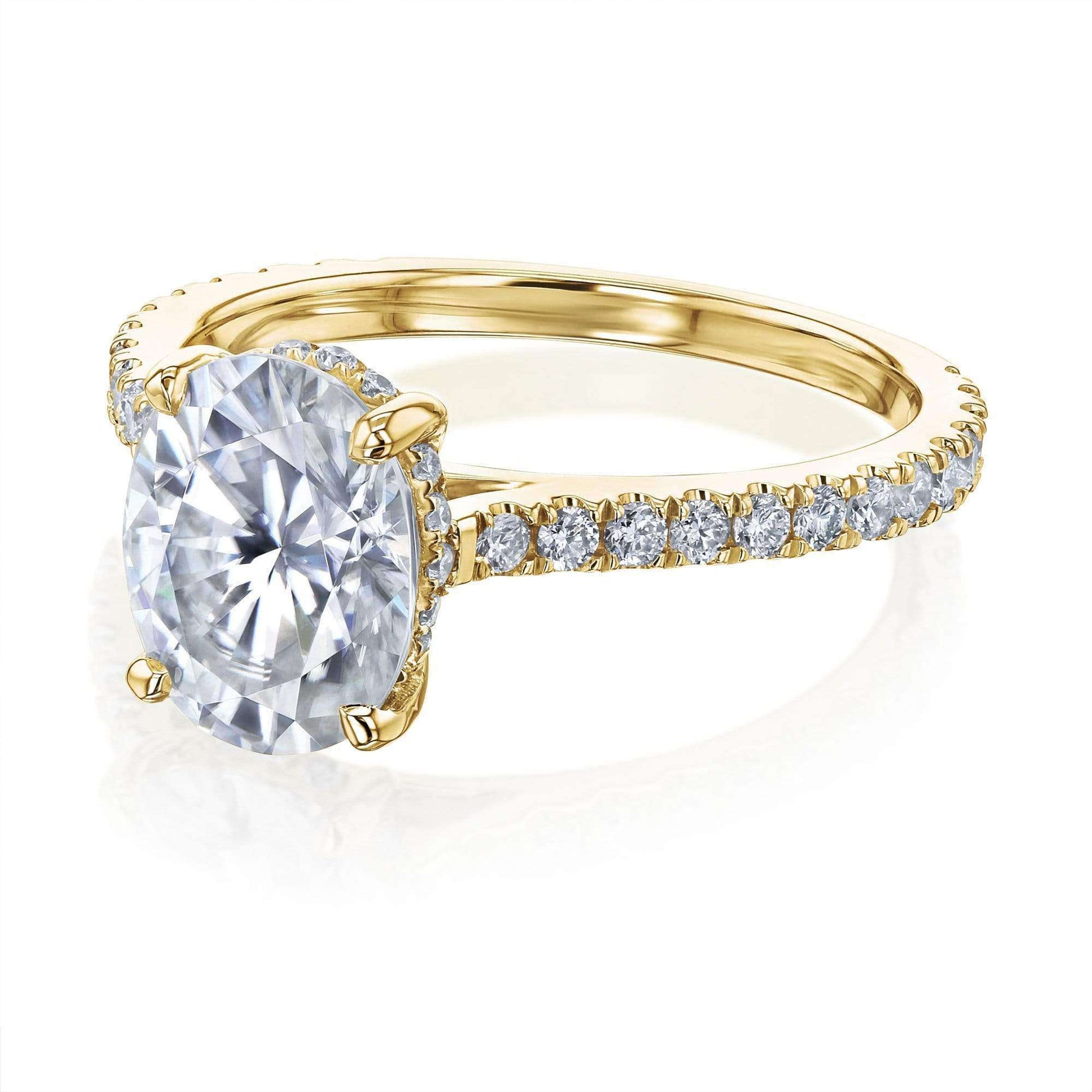 Kobelli 2.1ct Oval Moissanite Drop Halo Ring