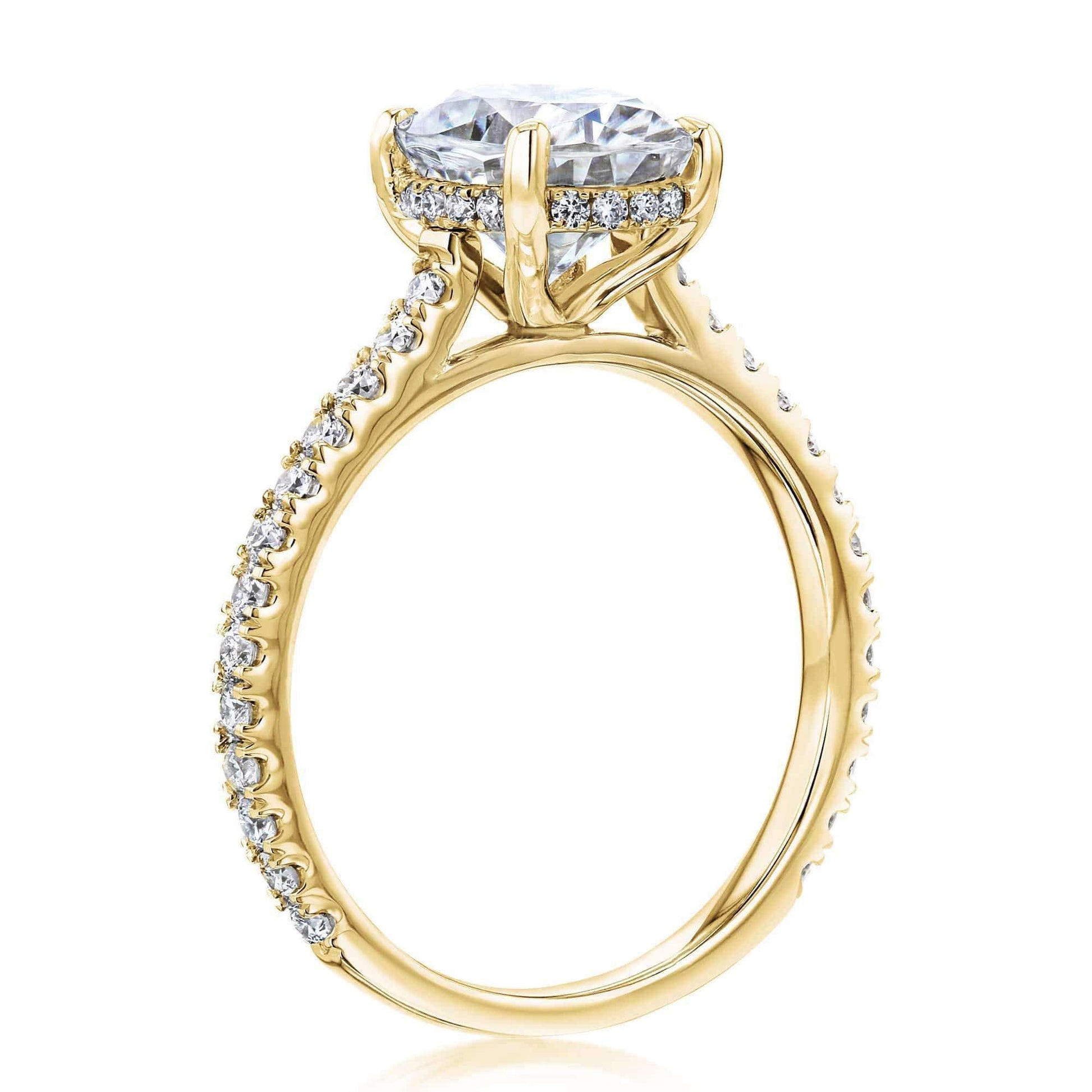 Kobelli 2.1ct Oval Moissanite Drop Halo Ring