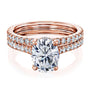 Kobelli 2.1ct Oval Forever One Moissanite Drop Halo Bridal Set MZFOH62784OV-ED/4R