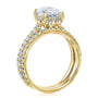 Kobelli 2.1ct Oval Forever One Moissanite Drop Halo Bridal Set