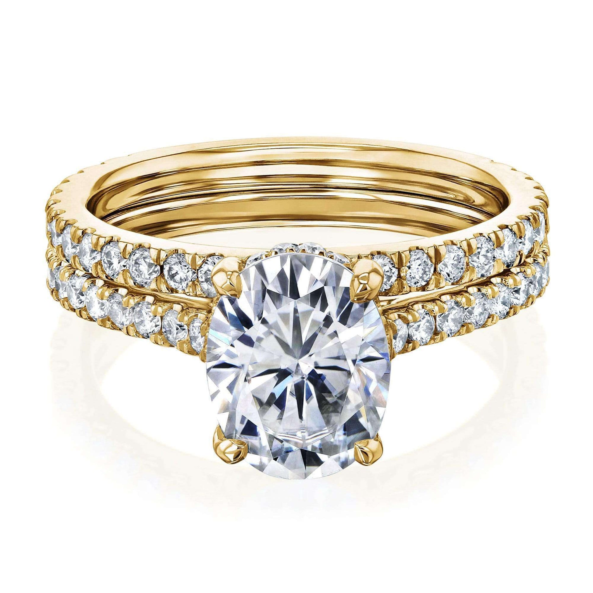 Kobelli 2.1ct Oval Forever One Moissanite Drop Halo Bridal Set MZFOH62784OV-ED/4Y