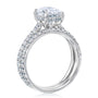 Kobelli 2.1ct Oval Forever One Moissanite Drop Halo Bridal Set
