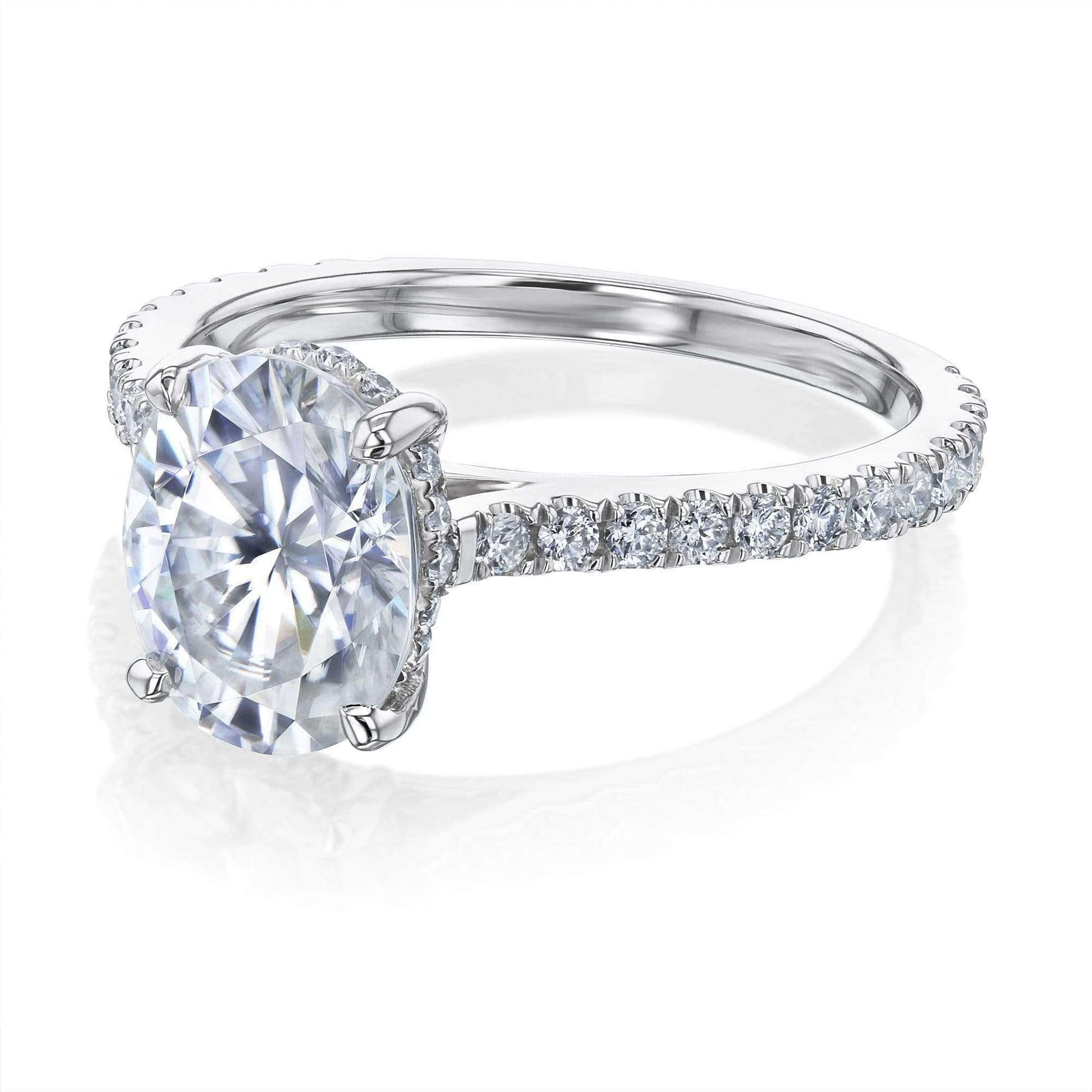 Kobelli 2.1ct Oval Moissanite Drop Halo Ring