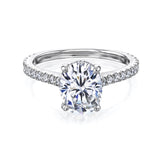 2,1 ct oval moissanite droppe halo ring