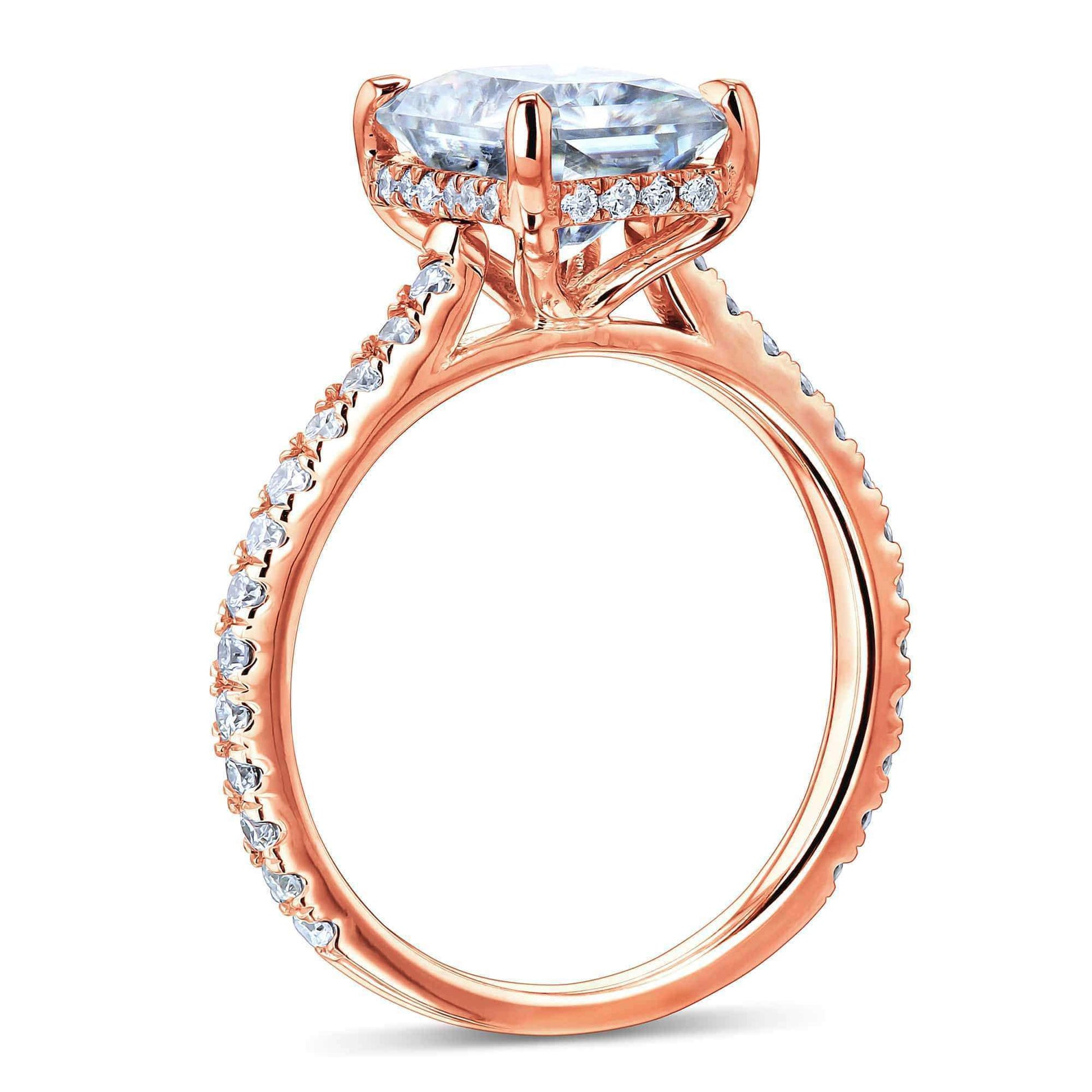 Kobelli 2.7ct Radiant Moissanite Drop Halo Bridal Set