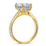Kobelli 2.7ct Radiant Moissanite Drop Halo Bridal Set