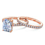 Kobelli 2.7ct Radiant Moissanite Drop Halo Bridal Set