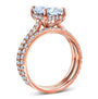 Kobelli 2.7ct Radiant Moissanite Drop Halo Bridal Set
