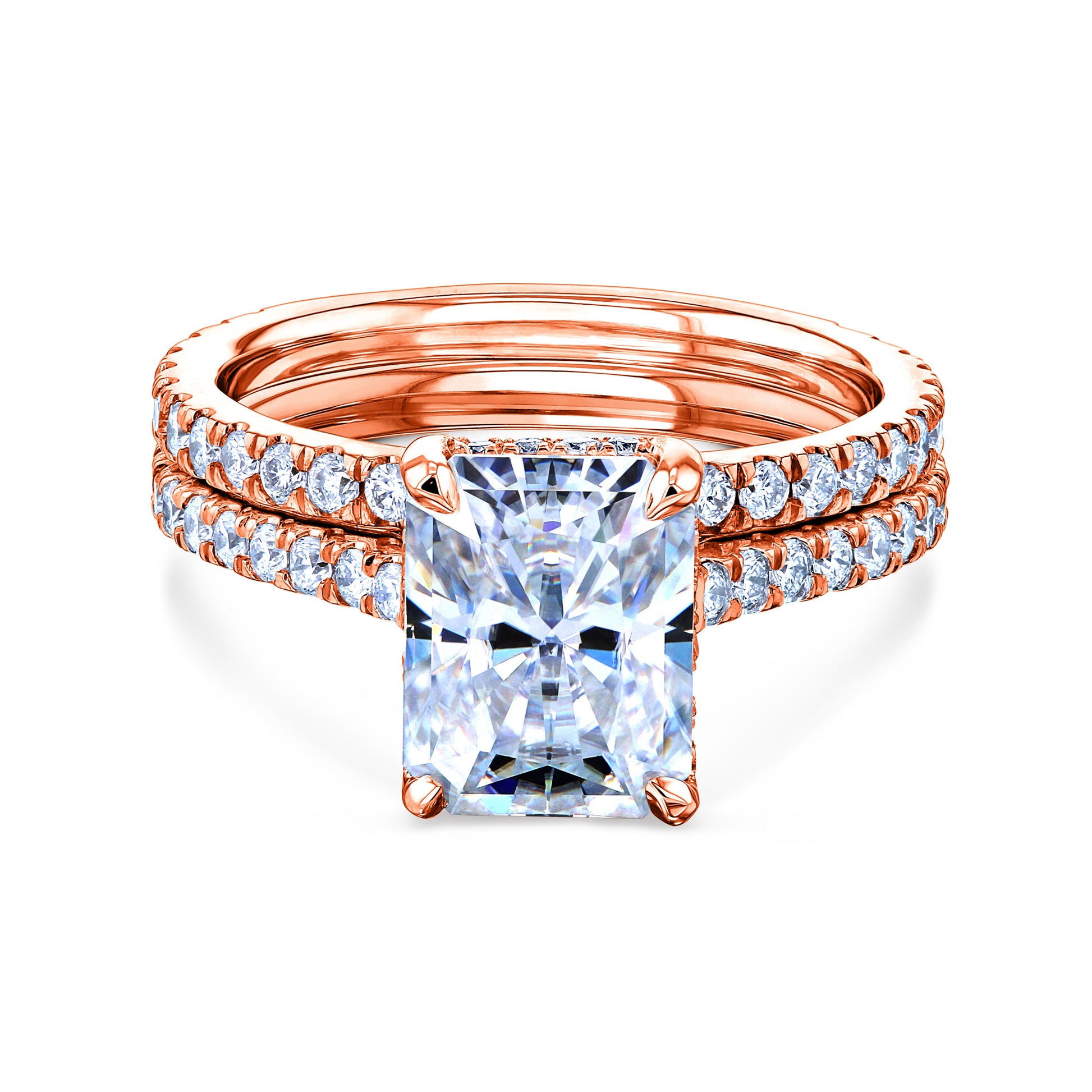 3.5 Carat Moissanite Radiant Near Eternity Bristol Bridal Set