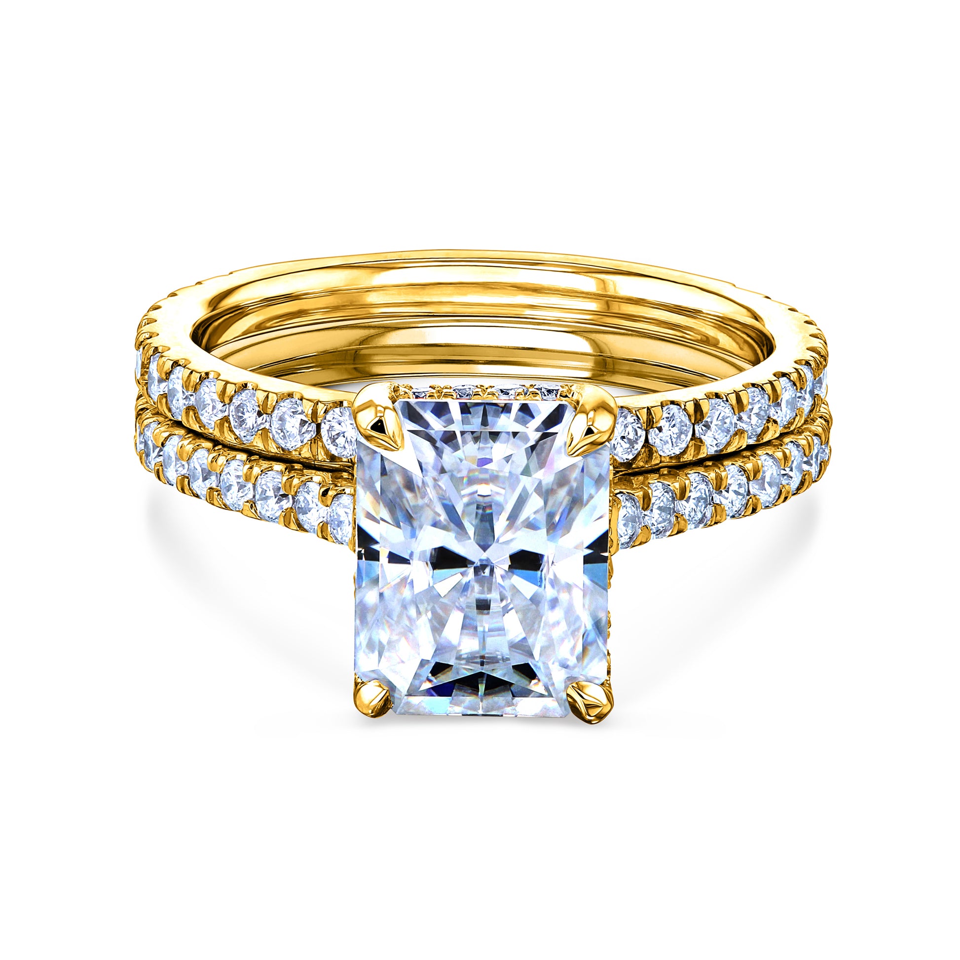 3.5 Carat Moissanite Radiant Near Eternity Bristol Bridal Set