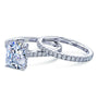 Kobelli 2.7ct Radiant Moissanite Drop Halo Bridal Set