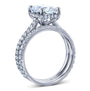 Kobelli 2.7ct Radiant Moissanite Drop Halo Bridal Set