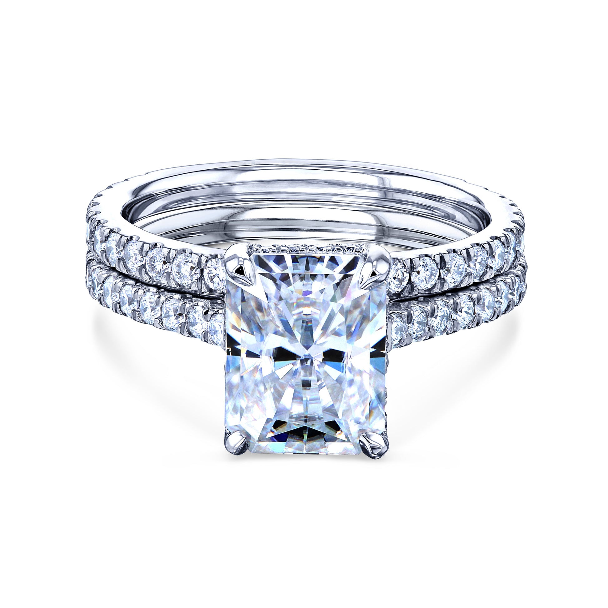 3.5 Carat Moissanite Radiant Near Eternity Bristol Bridal Set